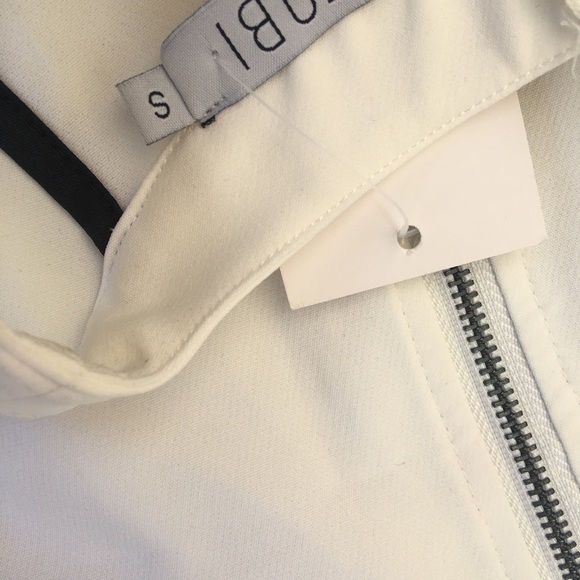 New Black & White Tobi stretch Midi Dress W/Mesh - Picture 6 of 8